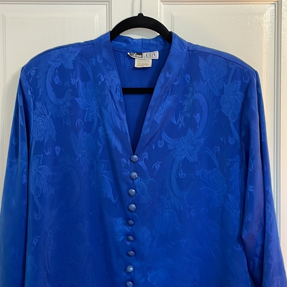 Blue Dena Lauren Blouse Long Sleeve Tunic Size 1X EUC